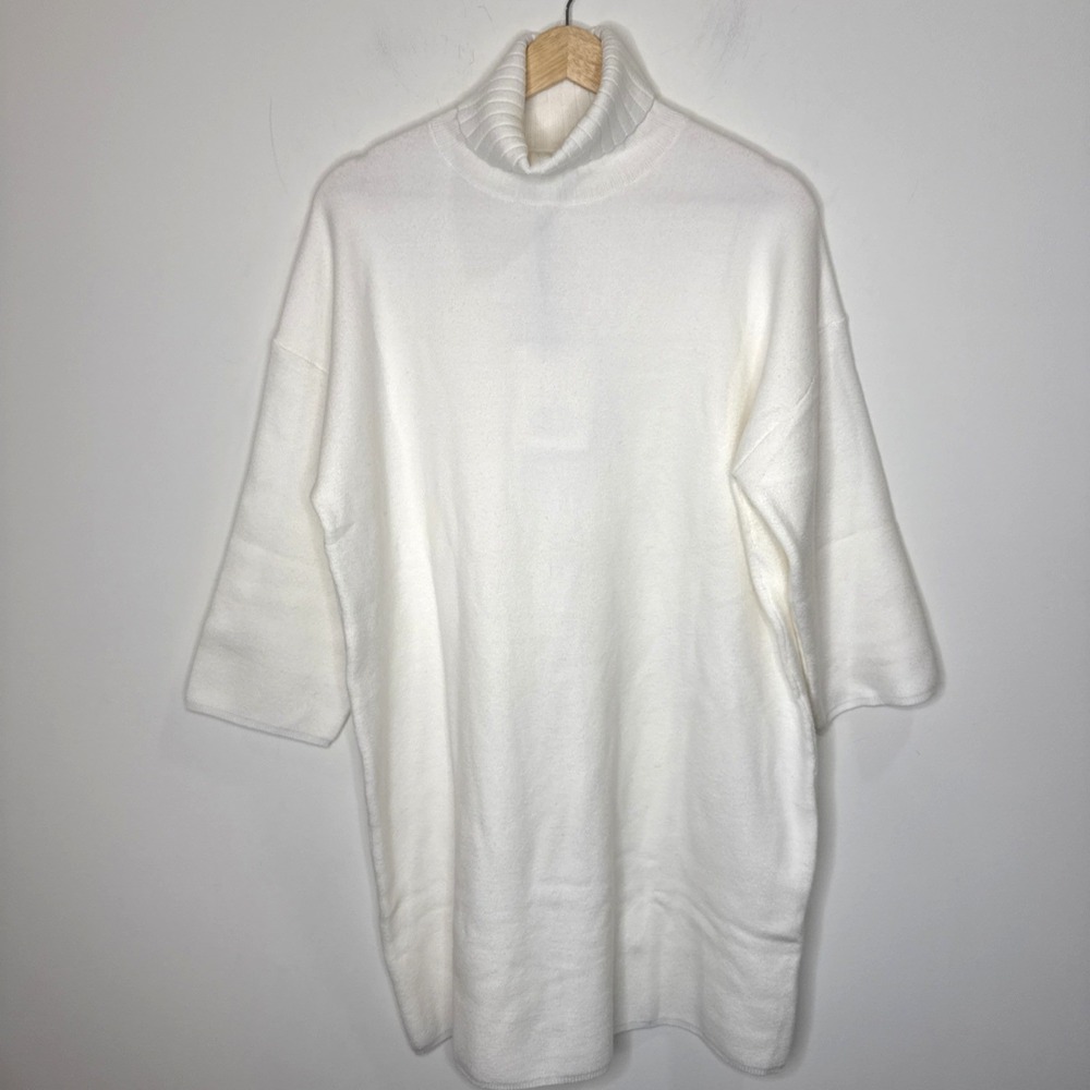 NEW Pomander Place Tuckernuck‎ Mini Sweater Dress M White Vivianne Turtleneck - Picture 2 of 8